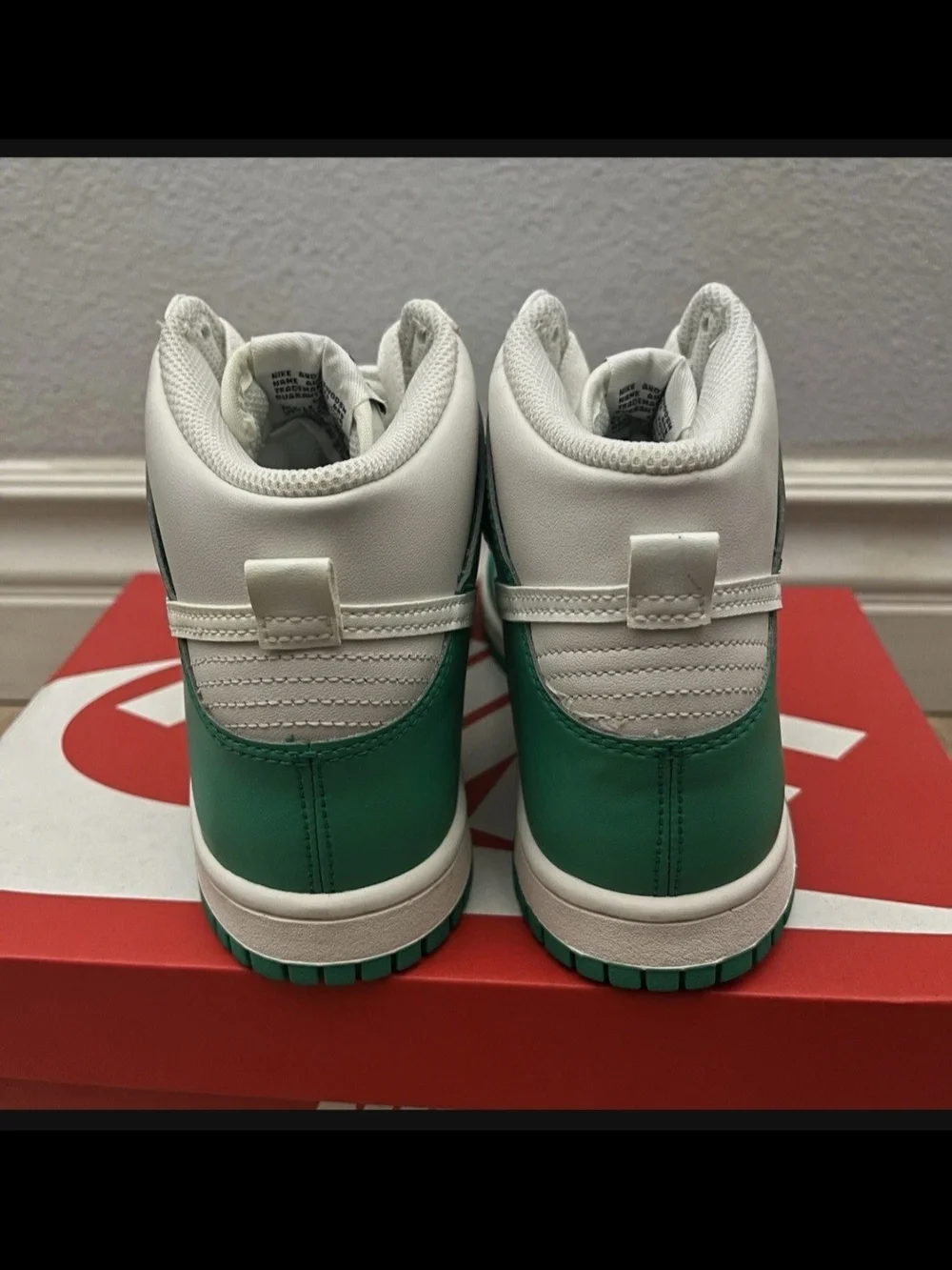 Nike Kids High-Top Sneakers - White & Green